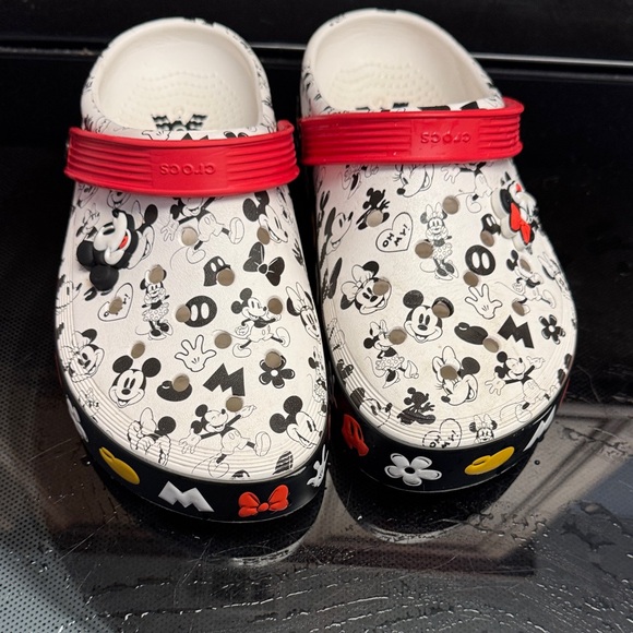 CROCS Mickey Mouse Clogs with Red Strap - Picture 1 of 7